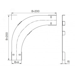 Крышка на угол горизонтальный 90 градусов 50, 1,2 мм, в комплекте с крепежными элементами необходимыми для монтажа