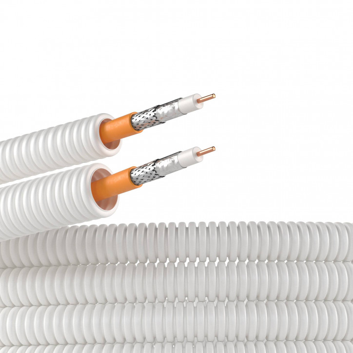 Элетротруба из ПЛЛ не содержит галогенов гибкая гофрированная д.20мм цвет белый с SAT нг(А)-HF 50м Элетротруба из ПЛЛ не содержит галогенов гибкая гофрированная д.20мм цвет белый с SAT нг(А)-HF 50м