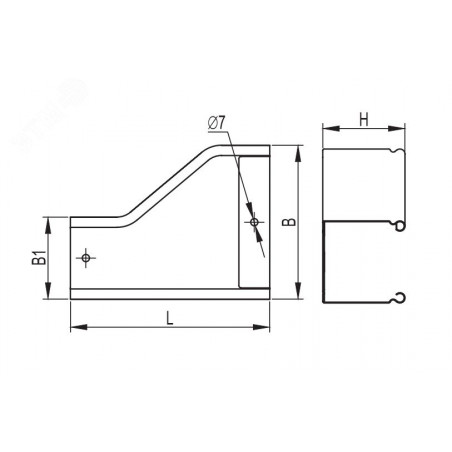 Переходник RRS левосторонний 500/400 H 80 в комплекте с крепежными элементами и соединительными пластинами
