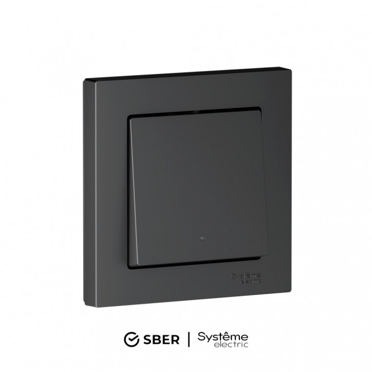 ATLASDESIGN SMART 1-кл. ВЫКЛЮЧАТЕЛЬ с подсв., Zigbee, сх.1, L+N, 10А, мех., КАРБОН ATLASDESIGN SMART 1-кл. ВЫКЛЮЧАТЕЛЬ с подсв., Zigbee, сх.1, L+N, 10А, мех., КАРБОН