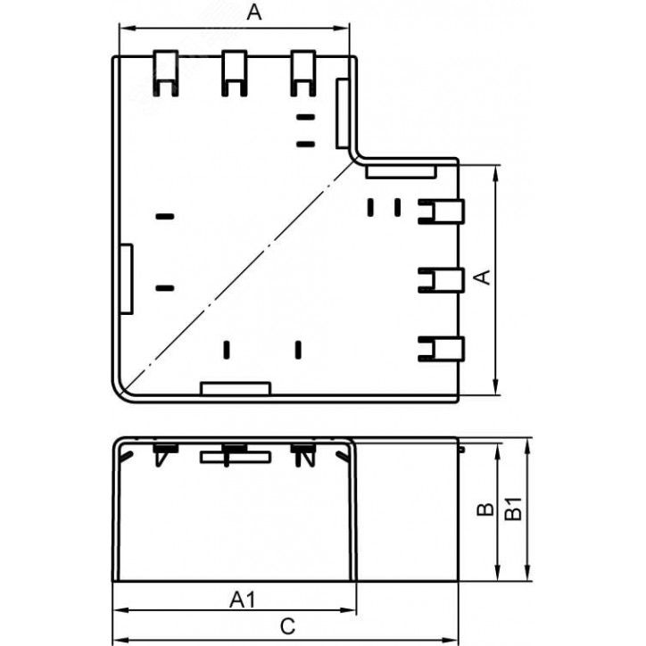 Угол плоский Г-образный 60x40 NPAN IN-Liner