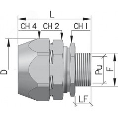 Муфта металлорукав в изоляции в оплетке-коробка DN 35 IP66 М40х15