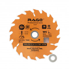 Диск пильный быстрый 190 мм 18 зубьев посадка 30 мм + кольцо 20 мм 16 мм