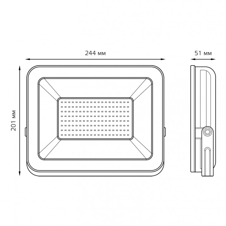 Прожектор светодиодный ДО 100 Вт 8500 лм 6500К AC 220В IP65 206х240х31мм Elementary PROMO G2 Gauss
