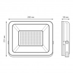 Прожектор светодиодный ДО 150 Вт 6500К 12750 лм 200-240В IP65 252х300х34мм Алюминий Elementary PROMO G2 Gauss