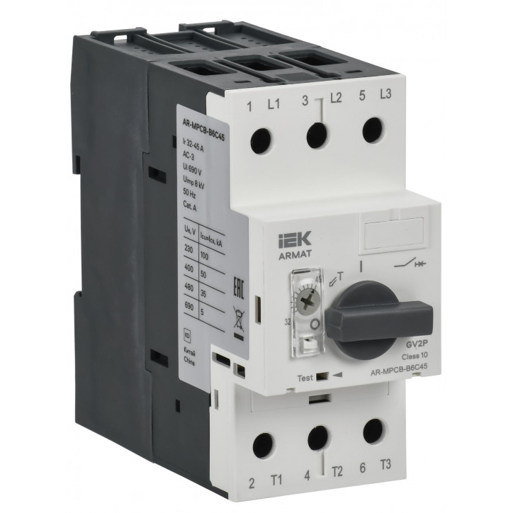 Автоматический выключатель защиты двигателя ARMAT B6 GV2P 32-45А IEK