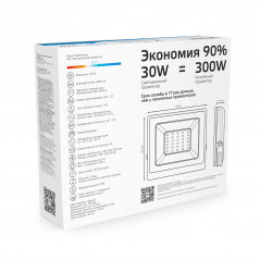 Прожектор светодиодный ДО 30 Вт 2700 лм 6500К AC 220В IP65 126х136х30мм Elementary G2 Gauss