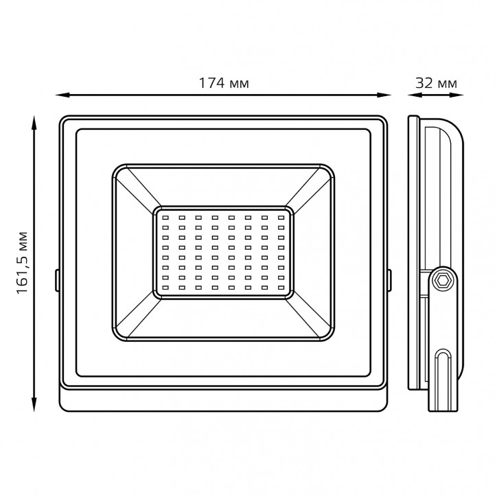 Прожектор Gauss Elementary 50W 4500lm 6500К 200-240V IP65 черный LED 1/10 Прожектор Gauss Elementary 50W 4500lm 6500К 200-240V IP65 черный LED 1/10