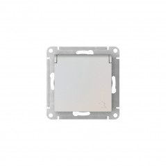 ATLASDESIGN РОЗЕТКА с заземл. со шторк. с крышкой, 16А, IP20,мех., быстрозажимные клеммы, ЖЕМЧУГ