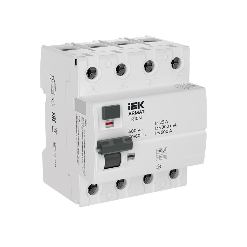 ARMAT Выключатель дифференциального тока R10N 4P 25А 300мА тип B IEK