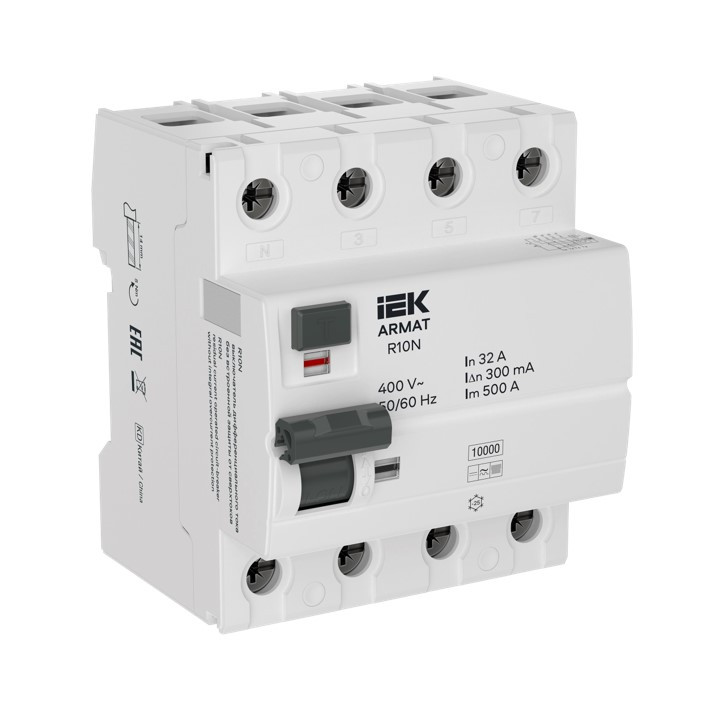 ARMAT Выключатель дифференциального тока R10N 4P 32А 300мА тип B IEK ARMAT Выключатель дифференциального тока R10N 4P 32А 300мА тип B IEK