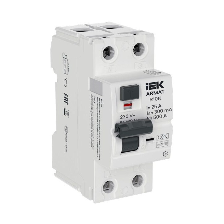 ARMAT Выключатель дифференциального тока R10N 2P 25А 300мА тип B IEK