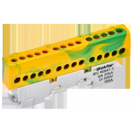 TEKFOR Шина PE земля изол на универсальном держателе 6х9-14-ЖЗ IEK