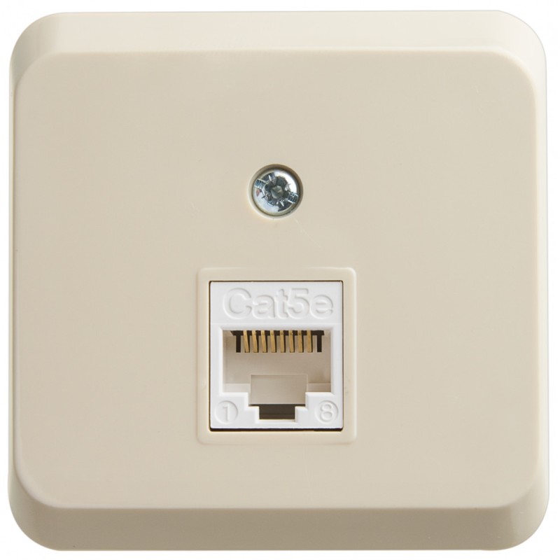 ЭТЮД Розетка компьютерная RJ45 наружная категория 5е кремовый