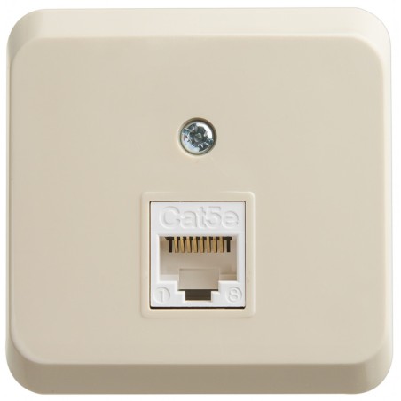 ЭТЮД Розетка компьютерная RJ45 наружная категория 5е кремовый