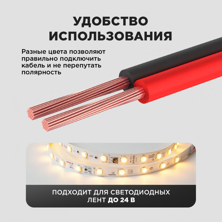 Кабель акустический ШВПМ PROconnect 2х0.35 кв.мм, красно-черный, 100 м