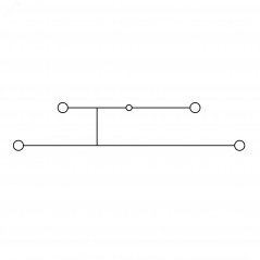 Клемма двухуровневая, винтовой зажим, 4 точки подключения, 4 кв.мм, серая