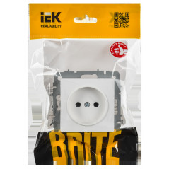 BRITE Розетка 1-местная без заземления без защитных шторок 10А РС10-1-0-БрАБ арктический белый IEK