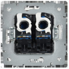 BRITE Розетка компьютерная двойная RJ45 кат.6 РК11-2-БрАБ арктический белый IEK