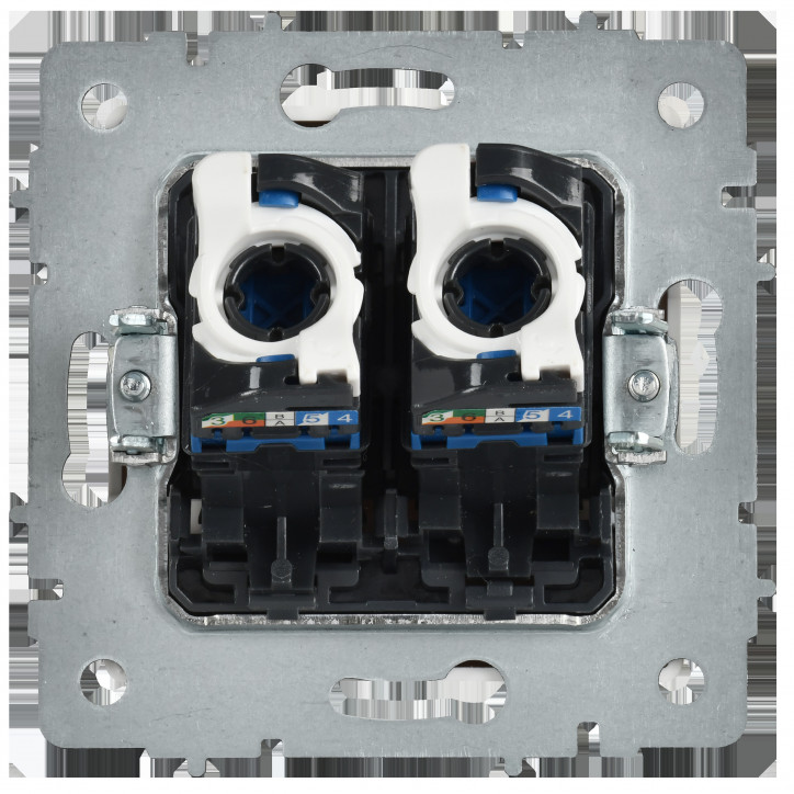 BRITE Розетка компьютерная двойная RJ45 кат.6 РК11-2-БрАБ арктический белый IEK BRITE Розетка компьютерная двойная RJ45 кат.6 РК11-2-БрАБ арктический белый IEK
