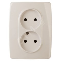 Розетка 2X2P, 16A-250В, винт, Эра12, слоновая кость, 12-2117-02