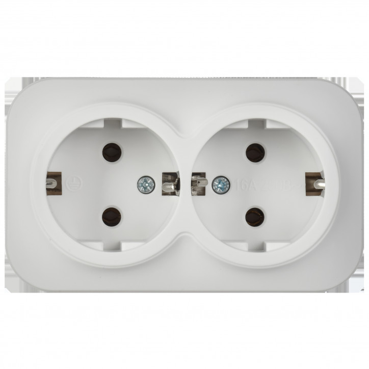 GLORY Розетка 2-местная для открытой установки с заземлением без защитных шторок 16А РС22-3-ХБм белый матовый IEK GLORY Розетка 2-местная для открытой установки с заземлением без защитных шторок 16А РС22-3-ХБм белый матовый IEK