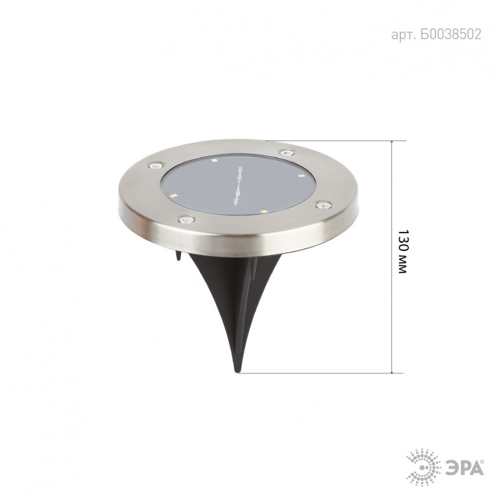 Садовый светильник на солнечной батарее, сталь, пластик 13 см ERAST040-08 Садовый светильник на солнечной батарее, сталь, пластик 13 см ERAST040-08