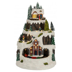 Новогодняя декоративная композиция Рождество, музыка, теплый белый свет, 3*АА, 25*23*34 см EFIS-S07