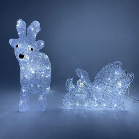 Фигура LED Олень с санями, 220V ENIOF - 11
