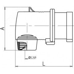 Вилка кабельная угловая IP44 16A 3P+E 400В