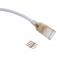 Соединитель (провод) для светодиодных лент 220В 5050, UCX-SK4/B67-RGB CLEAR 005 POLYBAG 4 контакта, цвет прозрачный, 5 штук в па