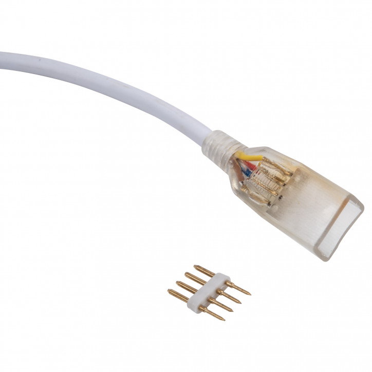 Соединитель (провод) для светодиодных лент 220В 5050, UCX-SK4/B67-RGB CLEAR 005 POLYBAG 4 контакта, цвет прозрачный, 5 штук в па