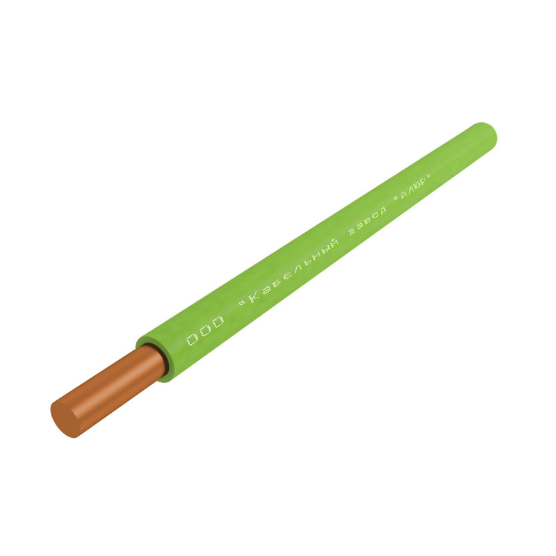 Провод силовой ПуВ 1х4 зеленый бухта однопроволочный