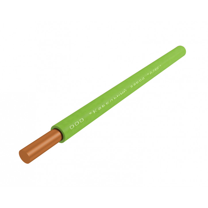 Провод силовой ПуВ 1х4 зеленый бухта однопроволочный