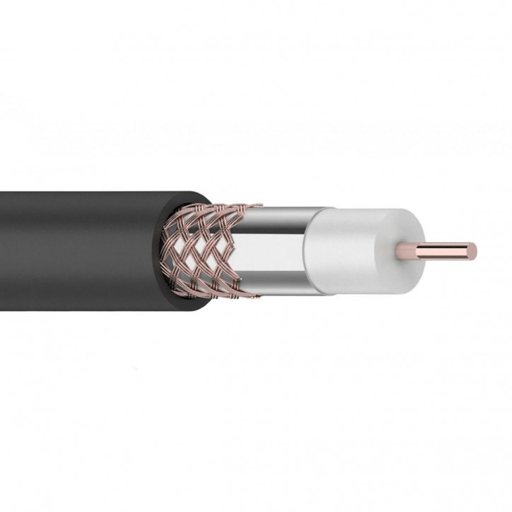Кабель коаксиальный RG-6U+Cu, 75 Ом, Cu/Al/Cu, 64%, бухта 100 м, черный OUTDOOR, REXANT Кабель коаксиальный RG-6U+Cu, 75 Ом, Cu/Al/Cu, 64%, бухта 100 м, черный OUTDOOR, REXANT