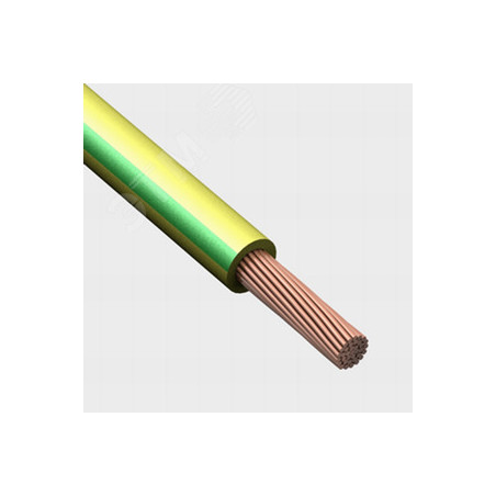 Провод силовой ПуГВ 1х10,0 желто-зеленый (бухта 100м)