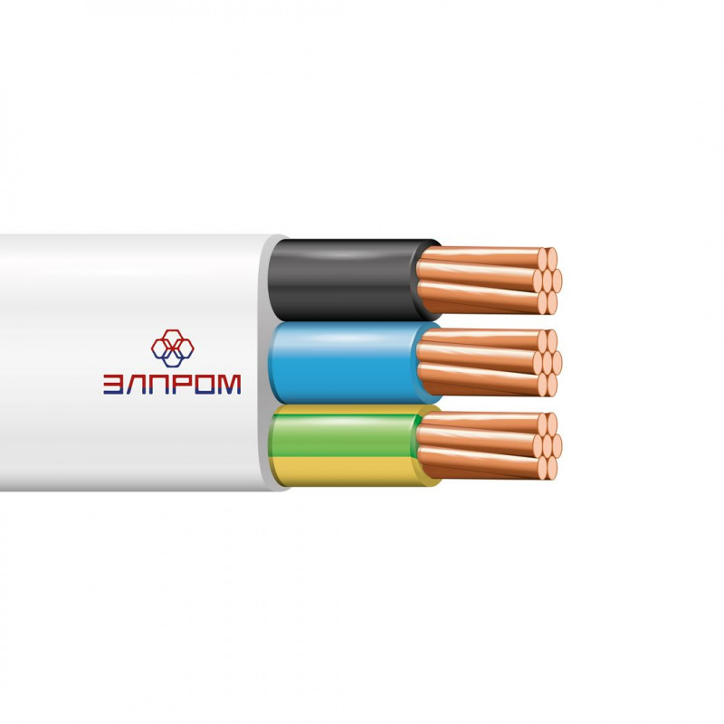 Провод силовой ПуГВВ 3х4 белый(100м)