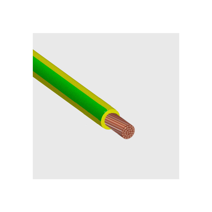 Провод силовой ПуГВнг(А)-LS-ХЛ 1х16(PE) 450/750В желто-зеленый многопроволочный