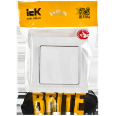 BRITE Выключатель 1-клавишный 10А в сборе ВСР10-1-0-БрАБ арктический белый IEK