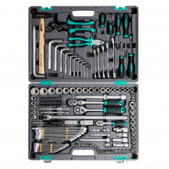 Набор инструментов, 1/2,3/8, 1/4, CrV, пластиковый кейс 142 предмета