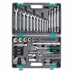 Набор инструментов, 1/2, 1/4, CrV, пластиковый кейс 88 предметов