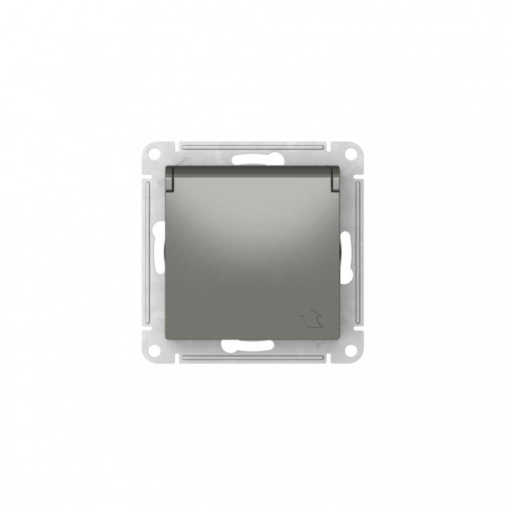 ATLASDESIGN РОЗЕТКА с заземл. со шторк. с крышкой,16А,IP20, быстрозажимные клеммы, СТАЛЬ ATLASDESIGN РОЗЕТКА с заземл. со шторк. с крышкой,16А,IP20, быстрозажимные клеммы, СТАЛЬ