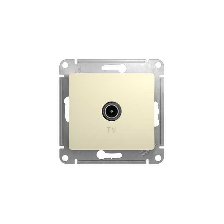 GLOSSA Розетка телевизионная TV проходная в рамку 4дБ бежевая