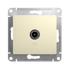 GLOSSA Розетка телевизионная TV проходная в рамку 4дБ бежевая