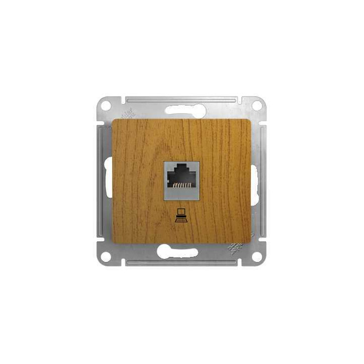 GLOSSA Розетка компьютерная RJ45 категория 5е в рамку дуб