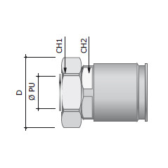 Муфта металлорукав DN-35-жесткая труба D-40мм IP66/IP67 нержавеющая сталь AISI 316L