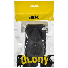 GLORY Розетка 2-местная для открытой установки с заземлением без защитных шторок 16А РС22-3-ХЧм черный матовый IEK