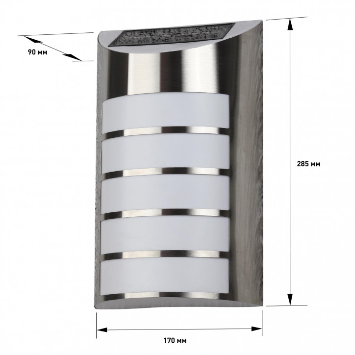 Фасадная подсветка Сталь, на солнечной батарее, 5LED, 17lm ERAFS024-40