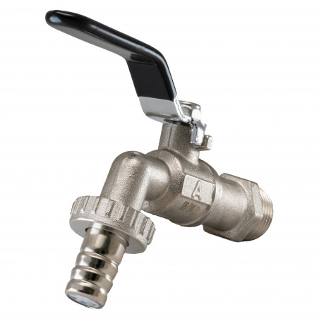 Кран шаровой водоразборный со штуцером 3/4' Нрручка рычаг