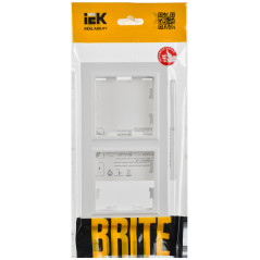 BRITE Рамка 2-местная РУ-2-БрАБ арктический белый IEK